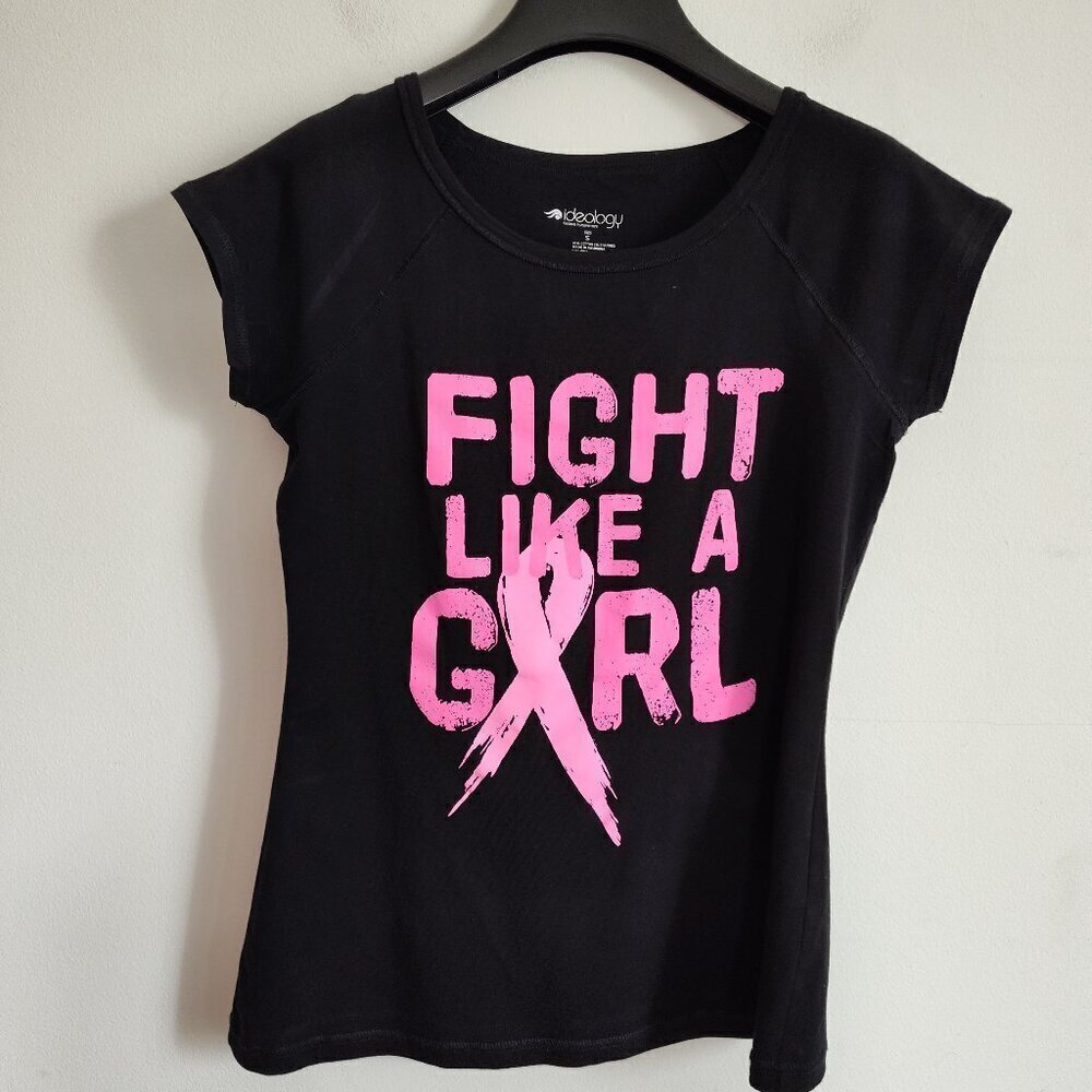 Ladies SZ S Ideology Breast Cancer Graphic T-Shirt